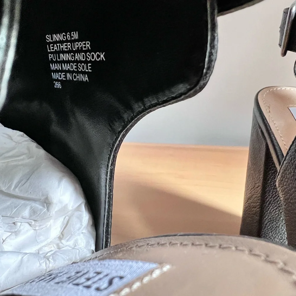 NWOT Steve Madden “talento” leather 4”chunky heel SIZE 6.5M - Picture 4 of 8